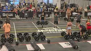 Monster games 2025 overland park kansas city. Team chase and lauren. Worm, farmers carry, burpees.