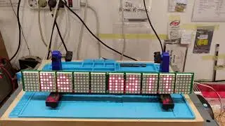 10 character addressable dot matrix LED display demonstration. Software written in Great Cow Basic.