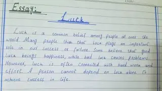 Essay on luck|english essay on luck|impact of luck on our life essay in english@MyAttainments795