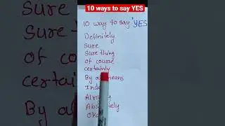 Different Ways to say YES #short_break #english #shortvideo
