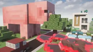 Blade Launcher in Realistic MINECRAFT Modern City in TEARDOWN