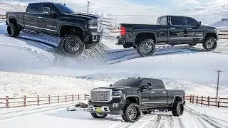 Tuned & Deleted 2019 L5P Denali 2500 on 24x14s cruises thru the SNOWY mountains of Idaho!