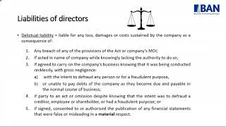 BAN Client Webinars - Directors Are You at Risk of Personal Liability or of Committing a Criminal Of