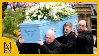Emotional moment Ricky Hatton's coffin carried into Manchester Cathedral