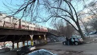 Metra UP-North Train Northbound Flies At Birchwood Avenue 