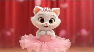 Adorable Ballerina Kitten Dancing Gracefully 🩰 | Cute & Relaxing Kids Video | Kids Logs