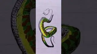 Day 10 drawing challenge || vibora drawing #KungFupanda || snake 🐍drawing #1000daydrawingchallenge