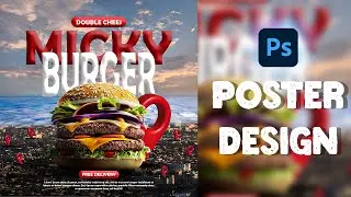 Photoshop Tutorial |Speed Art| Burger Poster Design 🍔⚡.