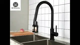 Black Pull Out Sensor Kitchen Faucet Touch Control Faucet 2 Function
