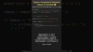 Create a temperature converter using python 😎 Celsius to Farenhite  #shorts #python #pythonprojects