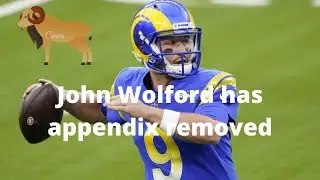 John Wolford has appendix removed