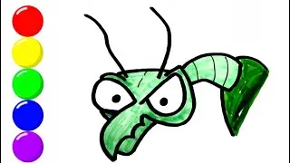How To Draw a Cute Mantis | Bolalar uchun mantis rasm chizish | рисунок богомола для детей