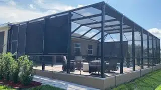Pool cage privacy curtain