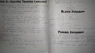 Lec 2 Register transfer language , block diagram and timing diagram to register transfer.