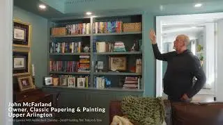 Upper Arlington | Study with mixes of wallpaper, detail & painting