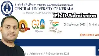 PhD Admission Central University of Kerala