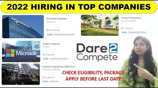 Off Campus hiring 2022 Top Companies | Dare To Compete Jobs | Freshers Jobs | #Dare2Compete