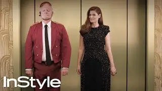 Debra Messing | 2018 Golden Globes Elevator | InStyle | #shorts