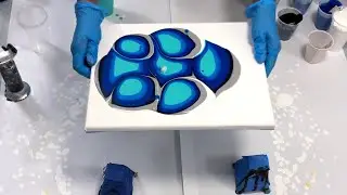 Electric BLUE! 💙 Fun Painting Marble Fluid Art - Acrylic Pouring