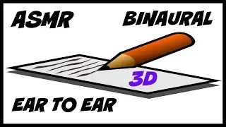 ASMR Binaural 3D Writing in Pencil, Ear to Ear 1Hour Sleep Relaxation