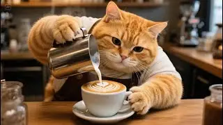 Cutest FAT Ginger Cat & CHUBBY Kitten EVER!  Japanese Streets to Starbucks Barista