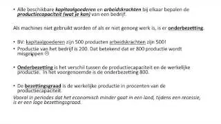 productiecapaciteit, onderbezetting, bezettingsgraad