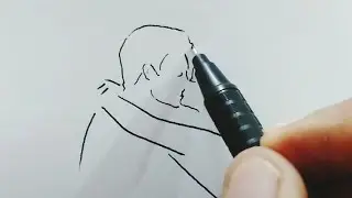 Romantic Couple Lip Kiss Drawing By Safi