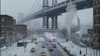 ❄️ Снежная буря в Нью-Йорке, США | Гололедица, отключения электроэнергии и транспортный коллапс, ...
