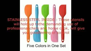 MOACC Silicone Spatula Heat Resistant Non-Stick Flexible Rubber With Solid Stainless Steel Kitchen