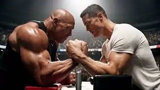 The Rock vs CR7: Who Wins the Ultimate Arm Wrestling Showdown?💪🔥#shortfeed #trending #viral #aivideo