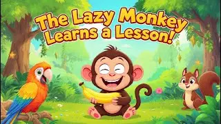 The Lazy Monkey Learns a Lesson 🐒 | Kids Moral Story | Animated Cartoon