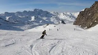 Прохождение трассы Peclet (Val Thorens, Три долины, французские Альпы) в январе 2020 года