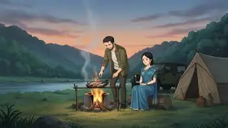 A Quiet Escape | Waterfall Camp, Fishing & Campfire | Ghibli-Art-Style Nature Feel | Cozy Live