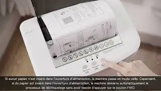 Q4 Op&eacute;ration du bouton d'alimentation de la d&eacute;chiqueteuse de papier