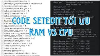 codes setedit, code tối ưu ram và CPU.