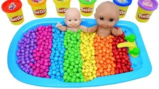 Satisfying Asmr l Rainbow Colors Candy Mixing with Bathtub Cutting ASMR