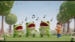 Nine Little Frogs Sing Together | Counting Nursery Rhyme & Kids Song