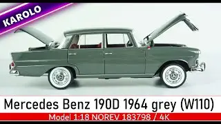 Model 1:18 Mercedes Benz 190D 1964 grey (W110) NOREV 183798 / 4K