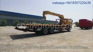 HOWO 6x4 16 ton Wrecker Truck mounted 12 ton Crane