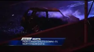 Fiery crash shuts down Interstate 71 in Cincinnati