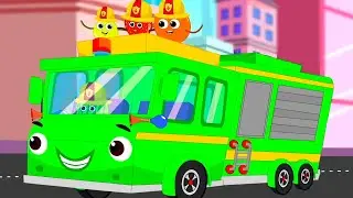 Wheels On The Firetruck Fun Cartoon Song and Rhyme for Kids