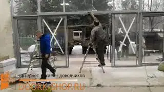 Видео с обьекта Монтаж автоматической двери DORMAKABA Обьект Больница при управлении делами