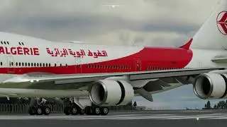 MSFS 2020 Air Algerie B747 approach and landing DAAE Bejaia Soummam 4K