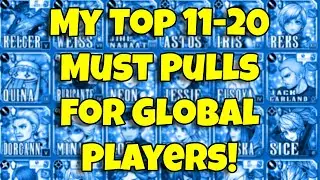 My Top 11-20 MUST PULLS for Future FR/BT Weapons! Pull Planning For GL Players! [DFFOO GL]