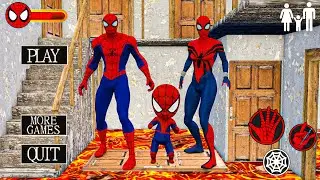 Playing as SpiderMan x Granny x Grandpa x Labubu call Tung Tung Sahur x Baby Spider in Granny House