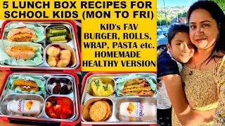 Kid's Lunchbox Ideas For School | Easy TIffin Recipes for School Kids | Mon To Fri Lunchbox Recipes