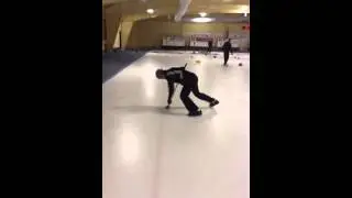 Brushing footwork in curling: player 2, right side