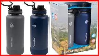Thermoflask Double Wall Vacuum Insulated Stainless Steel Water Bottle 2-Pack, Midnight/StoneVisit