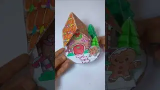DIY Gingerbread house - color , cut and assemble #christmascrafts  #christmasvillage #papercraft