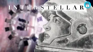 Drawing INTERSTELLAR「Amelia Brand」Anne Hathaway charcoal portrait｜Jimmy&rsquo;s Movie Drawing